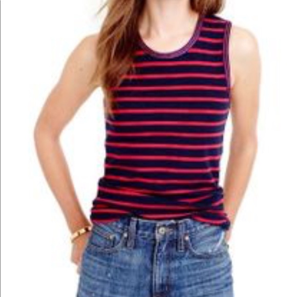 NWT J Crew Metallic-Trim Striped Shell - Picture 2 of 7